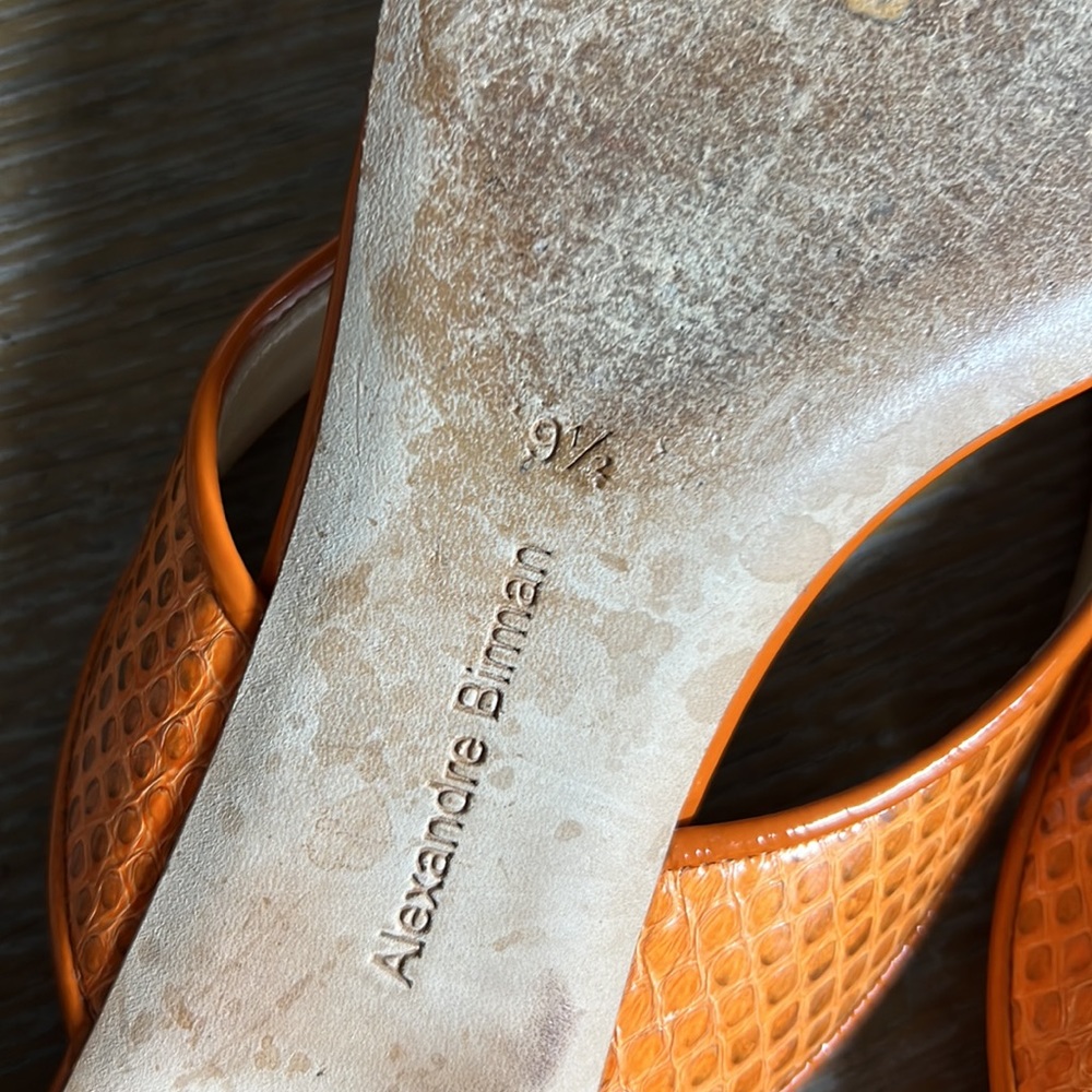 ALEXANDRE BIRMAN Orange Snake Print Thong Sandal 9.5 - Picture 8 of 8